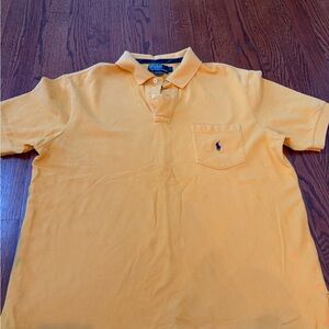 Ralph Lauren Polo Shirt Men L Short Sleeve Pony Yellow/Mustard